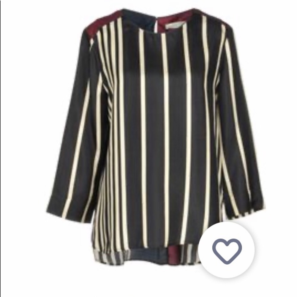 100% Silk striped blouse made in Italy BNWT size 4
